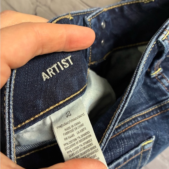 American Eagle Super Stretch Artist Crop Jeans Women's Size 2 Reg Blue Low Rise - Picture 10 of 10
